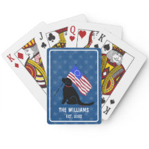 Patriottische zwarte lab Dog Klassieke speelkaarte