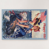 Patriottische zwemschoonheden Grote puzzel Legpuzzel (Horizontaal)