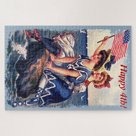 Patriottische zwemschoonheden Grote puzzel Legpuzzel (Horizontaal)