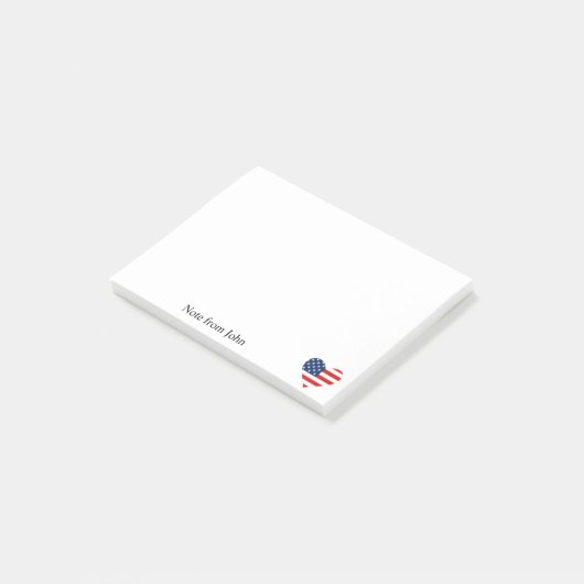 Patriottisme Amerika VS Vlag Hart Custom Post-it® Notes (Schuin)