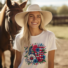 Patriottisme en liefde Onafhankelijkheidsdag T-shirt