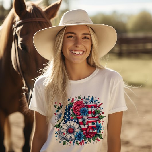 Patriottisme en liefde Onafhankelijkheidsdag T-shirt