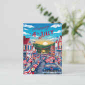 Patriottisme in beweging: Amerikaanse vlaggen vers Feestdagenkaart (Staand voorkant)