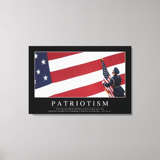 Patriottisme: Inspirerend prijsopgave Canvas Afdruk (Voorkant)