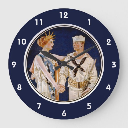  patriottisme, Lady Liberty met Navy Seaman Grote Klok (Voorkant)