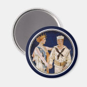  patriottisme, Lady Liberty met Navy Seaman Magneet (Voorkant / Achterkant)