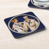  patriottisme, Lady Liberty met Navy Seaman Onderzetter (Linkerzijde)