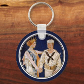  patriottisme, Lady Liberty met Navy Seaman Sleutelhanger (Achterkant)