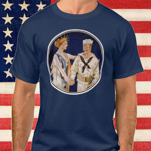  patriottisme, Lady Liberty met Navy Seaman T-shirt