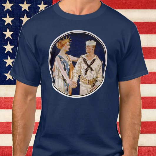  patriottisme, Lady Liberty met Navy Seaman T-shirt
