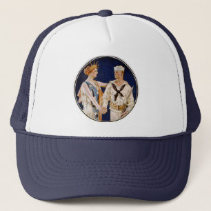  patriottisme, Lady Liberty met Navy Seaman Trucker Pet