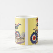  patriottisme, meisje dat een patriottische bike b koffiemok (Center)