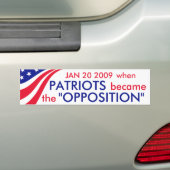 Patriottisme = oppositie? bumpersticker (Op auto)