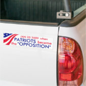 Patriottisme = oppositie? bumpersticker (Op Truck)