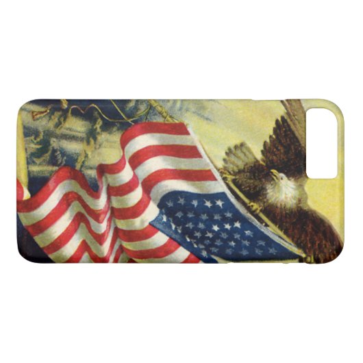 patriottisme, patriottische Eagle American Flag Case-Mate iPhone Case (Achterkant (Horizontaal))