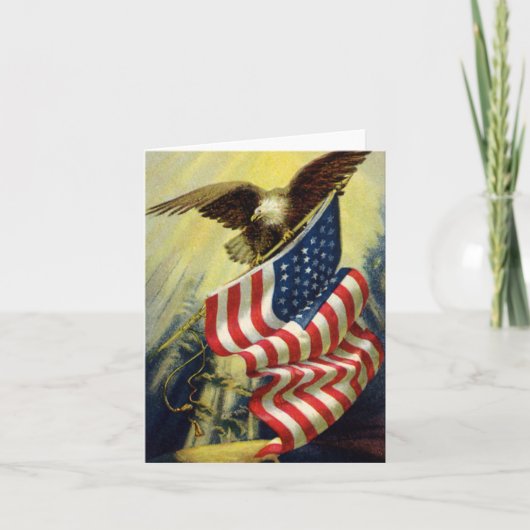 patriottisme, patriottische Eagle American Flag Kaart (Voorkant)