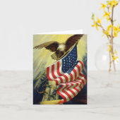 patriottisme, patriottische Eagle American Flag Kaart (Gele Bloem)