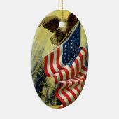  patriottisme, patriottische Eagle American Flag Keramisch Ornament (Rechts)