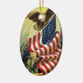  patriottisme, patriottische Eagle American Flag Keramisch Ornament (Links)