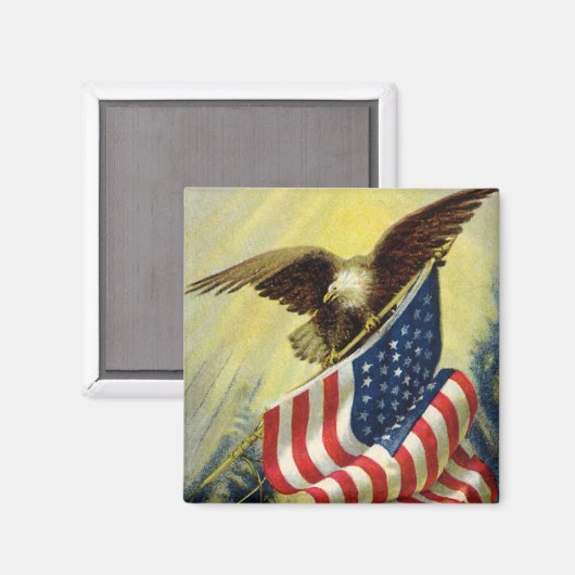  patriottisme, patriottische Eagle American Flag Magneet (Voorkant / Achterkant)