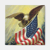  patriottisme, patriottische Eagle American Flag Magneet (Voorkant)