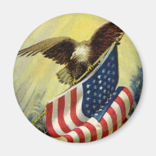  patriottisme, patriottische Eagle American Flag Magneet