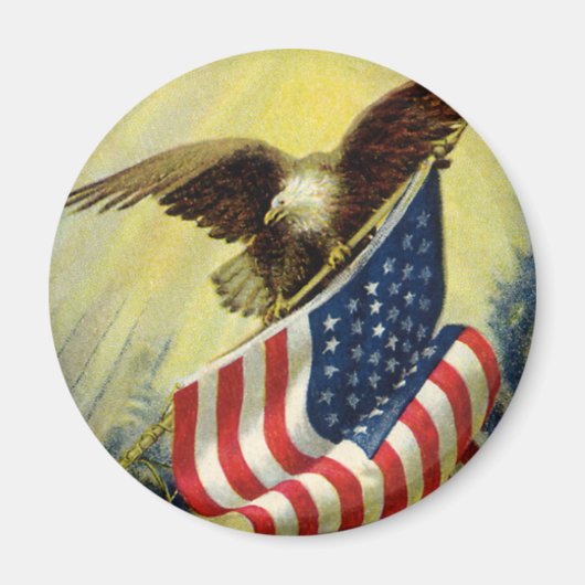  patriottisme, patriottische Eagle American Flag Magneet (Voorkant)