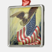 patriottisme, patriottische Eagle American Flag Metalen Ornament (Links)
