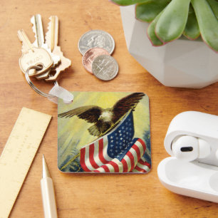  patriottisme, patriottische Eagle American Flag Sleutelhanger