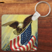 patriottisme, patriottische Eagle American Flag Sleutelhanger (Achterkant)