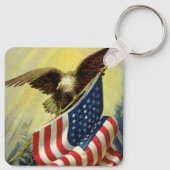 patriottisme, patriottische Eagle American Flag Sleutelhanger (Achterkant)