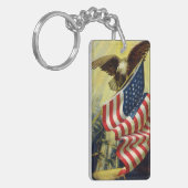  patriottisme, patriottische Eagle American Flag Sleutelhanger (Voorkant Links)