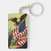  patriottisme, patriottische Eagle American Flag Sleutelhanger (achterkant)