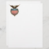  patriottisme, Proud Eagle over Amerikaanse vlag (Voorkant / Achterkant)