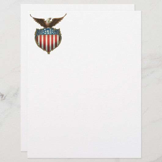 patriottisme, Proud Eagle over Amerikaanse vlag (Voorkant / Achterkant)