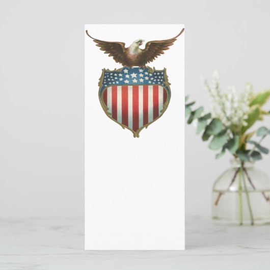  patriottisme, Proud Eagle over Amerikaanse vlag (Staand voorkant)