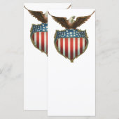  patriottisme, Proud Eagle over Amerikaanse vlag (Voorkant / Achterkant)