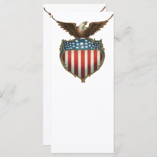  patriottisme, Proud Eagle over Amerikaanse vlag (Voorkant / Achterkant)