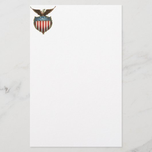  patriottisme, Proud Eagle over Amerikaanse vlag Briefpapier (Voorkant)