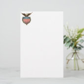  patriottisme, Proud Eagle over Amerikaanse vlag Briefpapier (Staand voorkant)