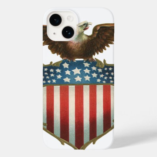  patriottisme, Proud Eagle over Amerikaanse vlag Case-Mate iPhone Case (Achterkant)