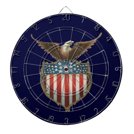 patriottisme, Proud Eagle over Amerikaanse vlag Dartbord (Voorkant)