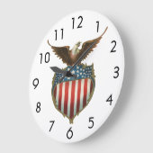  patriottisme, Proud Eagle over Amerikaanse vlag Grote Klok (Hoek)