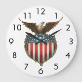  patriottisme, Proud Eagle over Amerikaanse vlag Grote Klok (Voorkant)