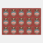  patriottisme, Proud Eagle over Amerikaanse vlag Inpakpapier Vel (Voorkant 3)