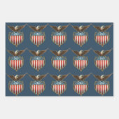  patriottisme, Proud Eagle over Amerikaanse vlag Inpakpapier Vel (Voorkant 2)