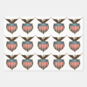  patriottisme, Proud Eagle over Amerikaanse vlag Inpakpapier Vel (Voorkant)