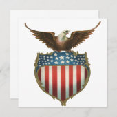  patriottisme, Proud Eagle over Amerikaanse vlag Kaart (Voorkant / Achterkant)