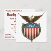  patriottisme, Proud Eagle over Amerikaanse vlag Kaart (Voorkant / Achterkant)