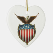  patriottisme, Proud Eagle over Amerikaanse vlag Keramisch Ornament (Rechts)